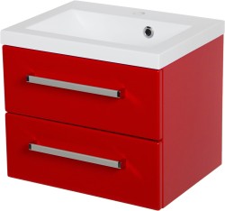 Szafka łazienkowa czerwona 50cm FOKUS z umywalką [PRODUKT NIEDOSTĘPNY]