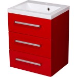 Szafka łazienkowa czerwona 50cm FOKUS z umywalką [PRODUKT NIEDOSTĘPNY]