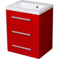 Szafka łazienkowa czerwona 50cm FOKUS z umywalką [PRODUKT NIEDOSTĘPNY]