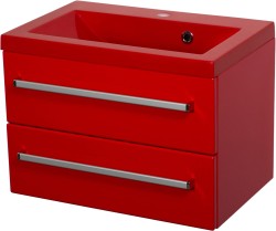 Szafka łazienkowa czerwona 60cm FOKUS z umywalką czerwoną [PRODUKT NIEDOSTĘPNY]