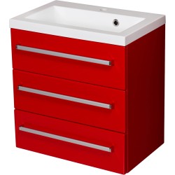 Szafka łazienkowa czerwona 60cm FOKUS z umywalką [PRODUKT NIEDOSTĘPNY]