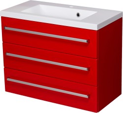 Szafka łazienkowa czerwona 80cm FOKUS z umywalką [PRODUKT NIEDOSTĘPNY]