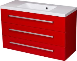 Szafka łazienkowa czerwona 100cm FOKUS z umywalką [PRODUKT NIEDOSTĘPNY]