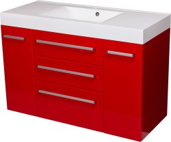 Szafka łazienkowa czerwona 120cm FOKUS z umywalką [PRODUKT NIEDOSTĘPNY]