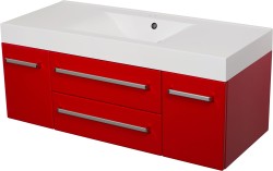 Szafka łazienkowa czerwona 120cm FOKUS z umywalką [PRODUKT NIEDOSTĘPNY]
