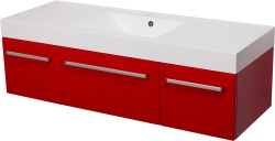 Szafka łazienkowa czerwona 140cm FOKUS z umywalką [PRODUKT NIEDOSTĘPNY]