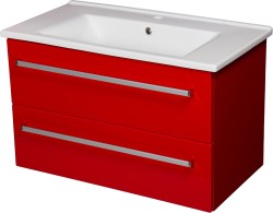 Szafka łazienkowa czerwona 86cm FOKUS CERAMIC z umywalką [PRODUKT NIEDOSTĘPNY]