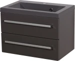 Szafka łazienkowa szara 60cm FOKUS z umywalką antracytową [PRODUKT NIEDOSTĘPNY]