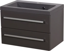 Szafka łazienkowa szara 60cm FOKUS z umywalką antracytową [PRODUKT NIEDOSTĘPNY]