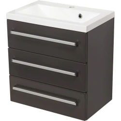 Szafka łazienkowa szara 60cm FOKUS z umywalką [PRODUKT NIEDOSTĘPNY]