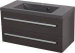 Szafka łazienkowa szara 80cm FOKUS z umywalką antracytową [PRODUKT NIEDOSTĘPNY]