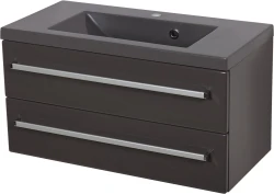 Szafka łazienkowa szara 80cm FOKUS z umywalką antracytową [PRODUKT NIEDOSTĘPNY]