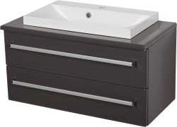 Szafka łazienkowa szara 80cm FOKUS z blatem i umywalką