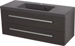 Szafka łazienkowa szara 100cm FOKUS z umywalką antracytową [PRODUKT NIEDOSTĘPNY]