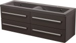 Szafka łazienkowa szara 120cm FOKUS z umywalką podwójną antracytową [PRODUKT NIEDOSTĘPNY]
