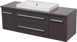 Szafka łazienkowa szara 120cm FOKUS z blatem i umywalką [PRODUKT NIEDOSTĘPNY]