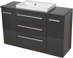 Szafka łazienkowa szara 120cm FOKUS z blatem i umywalką [PRODUKT NIEDOSTĘPNY]