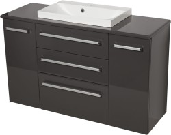 Szafka łazienkowa szara 120cm FOKUS z blatem i umywalką [PRODUKT NIEDOSTĘPNY]