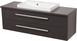 Szafka łazienkowa szara 120cm FOKUS z blatem i umywalką [PRODUKT NIEDOSTĘPNY]