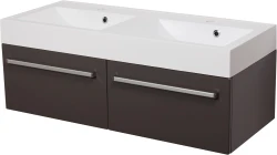 Szafka łazienkowa szara 120cm FOKUS z umywalką podwójną [PRODUKT NIEDOSTĘPNY]
