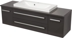 Szafka łazienkowa szara 140cm FOKUS z blatem i umywalką [PRODUKT NIEDOSTĘPNY]