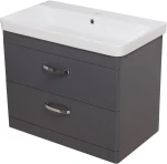 Szafka łazienkowa szara 80cm LISSA z umywalką [PRODUKT NIEDOSTĘPNY]