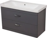 Szafka łazienkowa szara 105cm LISSA z umywalką [PRODUKT NIEDOSTĘPNY]