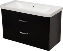 Szafka łazienkowa czarna 105cm LISSA z umywalką [PRODUKT NIEDOSTĘPNY]
