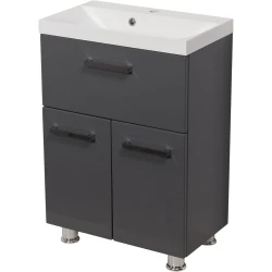 Szafka łazienkowa szara 60cm TANGO z umywalką [PRODUKT NIEDOSTĘPNY]