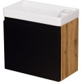 Szafka pod umywalkę do małej łazienki 40cm czarna loft Cler CLF-C-U40/22-40 i umywalka dolomitowa VENTIDUE 40 biała.