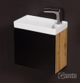 Szafka pod umywalkę do małej łazienki 40cm czarna loft Cler CLF-C-U40/22-40 i umywalka dolomitowa VENTIDUE 40 biała.