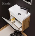 Szafka pod umywalkę do małej łazienki 40cm czarna loft Cler CLF-C-U40/22-40 i umywalka dolomitowa VENTIDUE 40 biała.