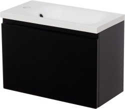 Szafka łazienkowa czarna 50cm CLER z umywalką