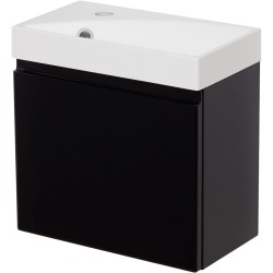 Szafka łazienkowa czarna 40cm CLER z umywalką