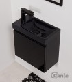 Czarna szafka i umywalka do łazienki w bloku 40cm Cler