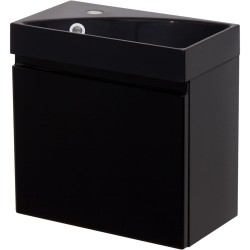 Szafka łazienkowa czarna 40cm CLER z umywalką