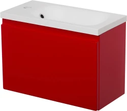 Szafka łazienkowa czerwona 50cm CLER z umywalką [PRODUKT NIEDOSTĘPNY]