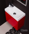 Szafka pod umywalkę do małej łazienki 40cm czerwona Cler CLR-CZ-U40/22 i umywalka dolomitowa ADA-400R/L biała.