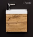 Szafka pod umywalkę do małej łazienki 40cm dąb naturalny Cler CLR-NE-U40/22 i umywalka dolomitowa ADA-400R/L biała.