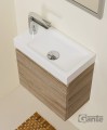 Szafka pod umywalkę do małej łazienki 40cm dąb sonoma Cler CLR-SE-U40/22 i umywalka dolomitowa ADA-400R/L biała.
