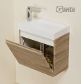 Szafka pod umywalkę do małej łazienki 40cm dąb sonoma Cler CLR-SE-U40/22 i umywalka dolomitowa ADA-400R/L biała.