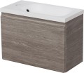 Szafka pod umywalkę do małej łazienki 50cm perłowoszara Cler CLR-SP-U50/25 i umywalka dolomitowa FLAT-500L/P.