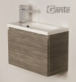 Szafka pod umywalkę do małej łazienki 50cm perłowoszara Cler CLR-SP-U50/25 i umywalka dolomitowa FLAT-500L/P.