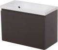 Szafka pod umywalkę do małej łazienki 50cm szara Cler CLR-S-U50/25 i umywalka dolomitowa FLAT-500L/P.