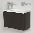 Szafka pod umywalkę do małej łazienki 50cm szara Cler CLR-S-U50/25 i umywalka dolomitowa FLAT-500L/P.