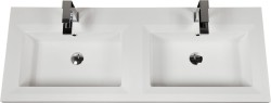 Umywalka dolomitowa MEWA-1210D podwójna biała