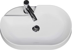 Umywalka dolomitowa ROUND-600C biała