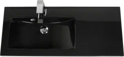 Umywalka dolomitowa Clever-900L czarna [PRODUKT NIEDOSTĘPNY]