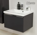 Umywalka biała LUCY-600C z szarą szafką pod umywalkę Diamond
