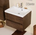 Umywalka biała LUCY-600C z szafką pod umywalkę w kolorze antyczny dąb